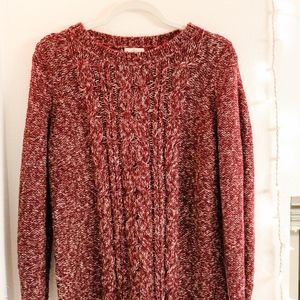 Red Cable Knit Sweater